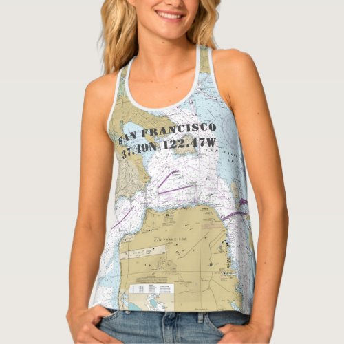 San Francisco CA Home Port Latitude  Longitude Na Tank Top