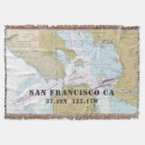 San Francisco CA Hometown Latitude Longitude Throw Blanket