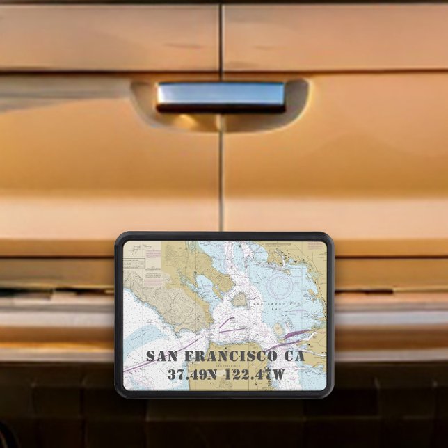 San Francisco CA Latitude Longitude Nautical Hitch Cover (San Francisco CA Latitude Longitude Nautical Hitch Cover
)