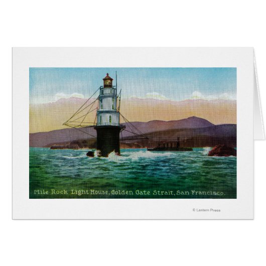 San Francisco, CA Mile Rock Light House Cards (Front Horizontal)