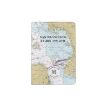 San Francisco CA Monogram Nautical Chart Passport Holder
