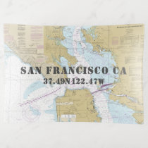 San Francisco CA Nautical Chart Latitude Longitude Trinket Tray