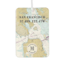 San Francisco CA Nautical Chart Monogram Air Freshener