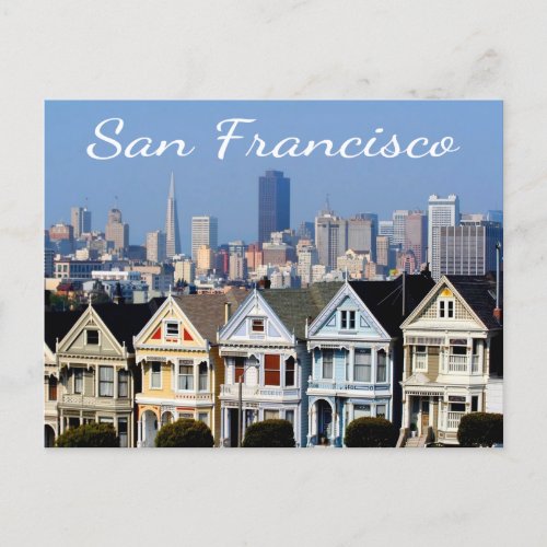 San Francisco CA Painted Ladies Skyline States Postcard