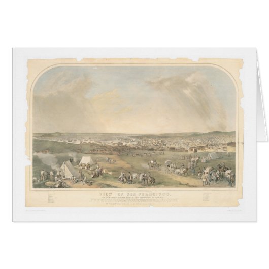 San Francisco, CA. Panoramic Map (1551A) Cards (Front Horizontal)