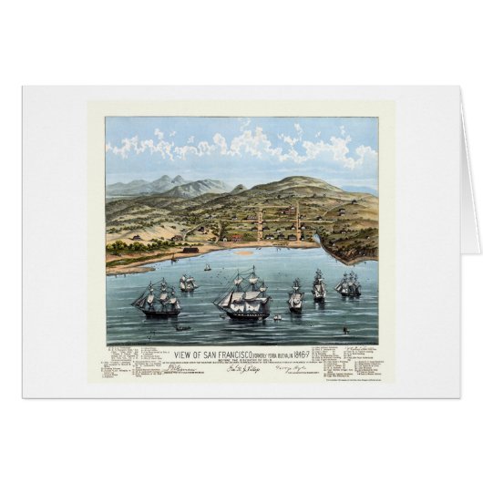 San Francisco, CA Panoramic Map - 1847 Cards (Front Horizontal)