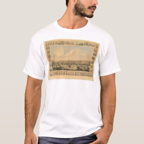 San Francisco CA Panoramic Map 1860 1162A T_Shirt