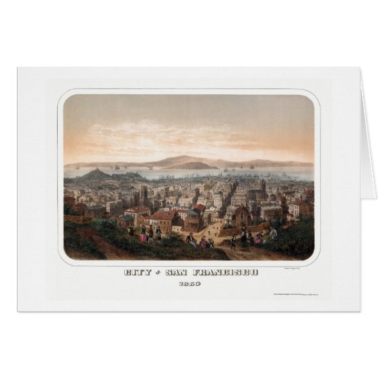 San Francisco, CA Panoramic Map - 1860 Cards (Front Horizontal)