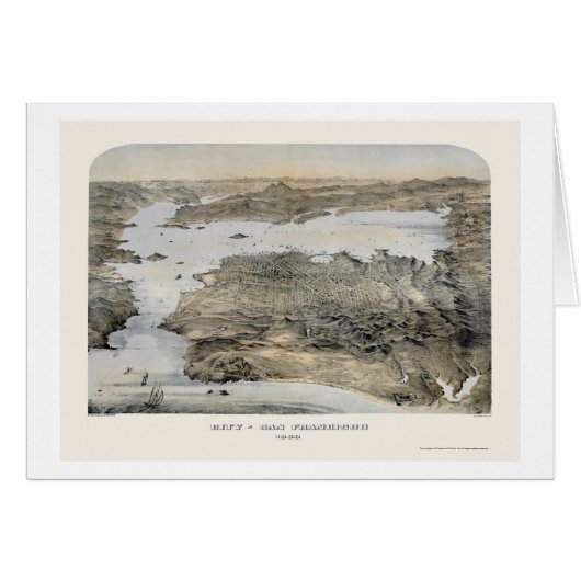 San Francisco, CA Panoramic Map - 1868 Cards (Front Horizontal)