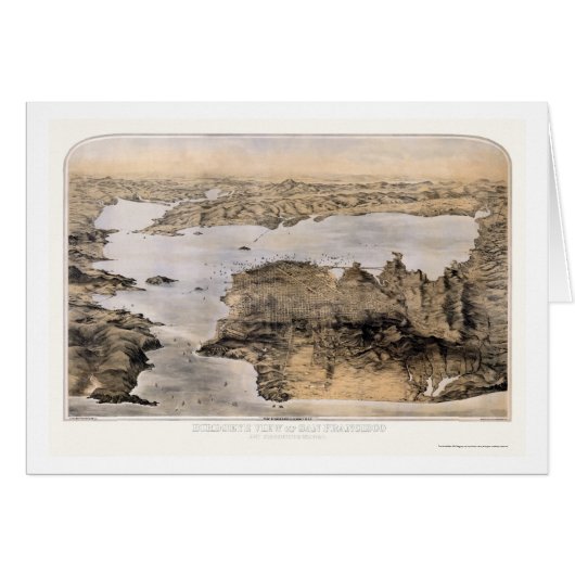 San Francisco, CA Panoramic Map - 1876 Cards (Front Horizontal)