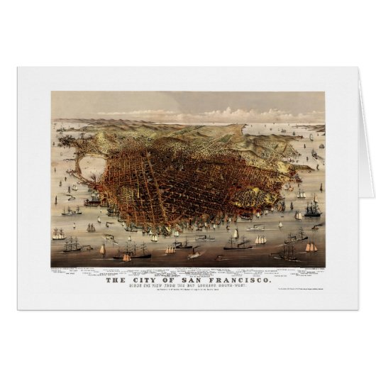 San Francisco, CA Panoramic Map - 1878 Cards (Front Horizontal)