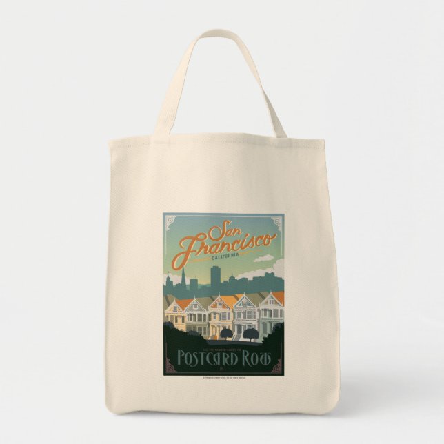 San Francisco, CA - Postcard Row Tote Bag (Front)