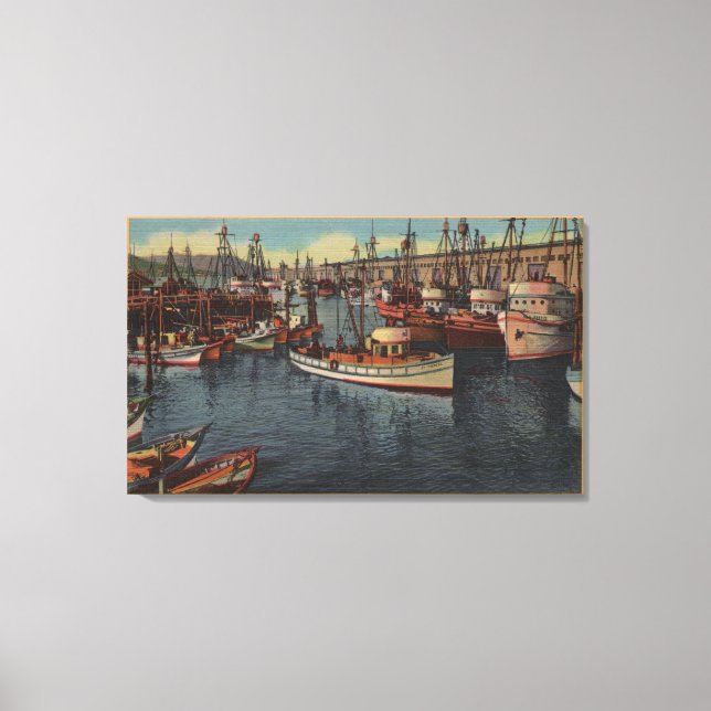 San Francisco, CA Purse-Seiners at Fisherman's Canvas Print (Front)