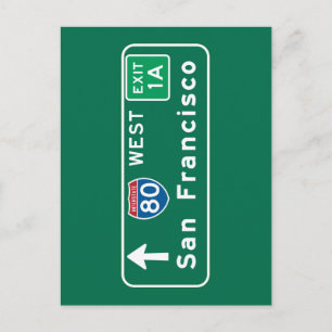 San Francisco, CA Road Sign Postcard