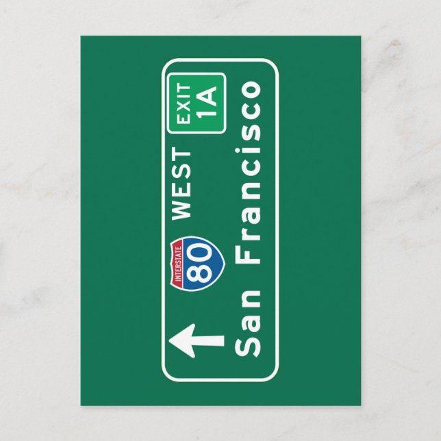 San Francisco, CA Road Sign Postcard (Front)