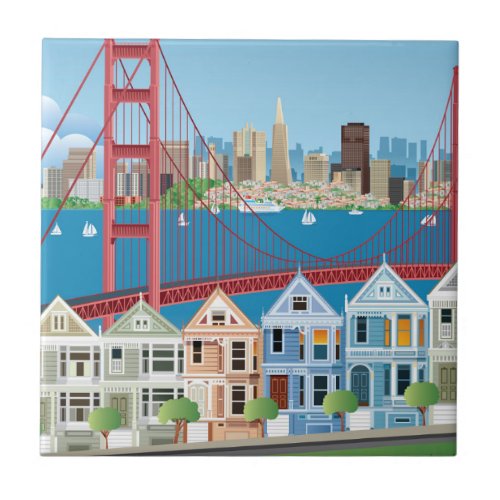 San Francisco CA  The City By The Bay Ceramic Tile