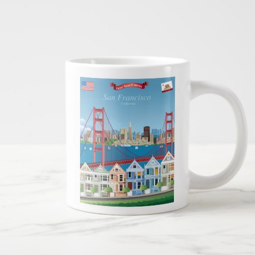 San Francisco CA  The City By The Bay Giant Coffee Mug