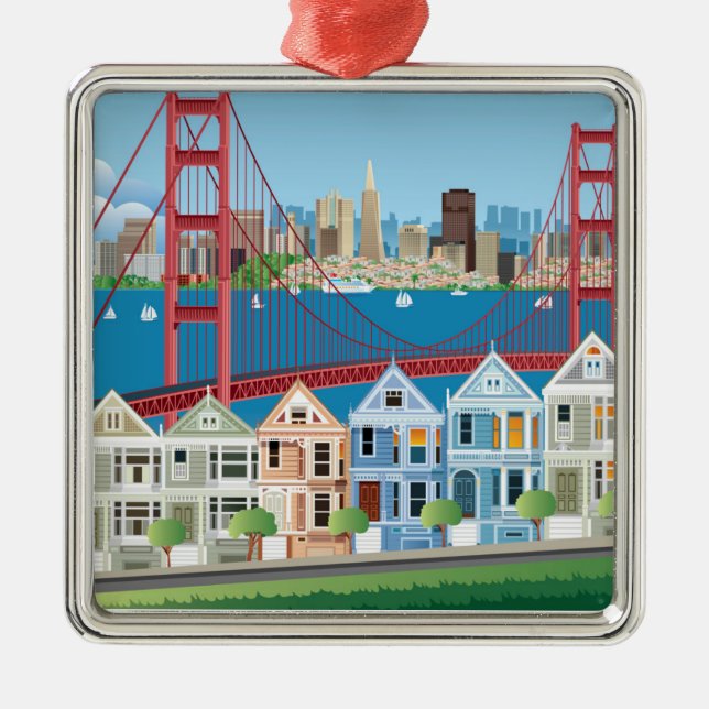 San Francisco, CA | The City By The Bay Metal Ornament (Front)