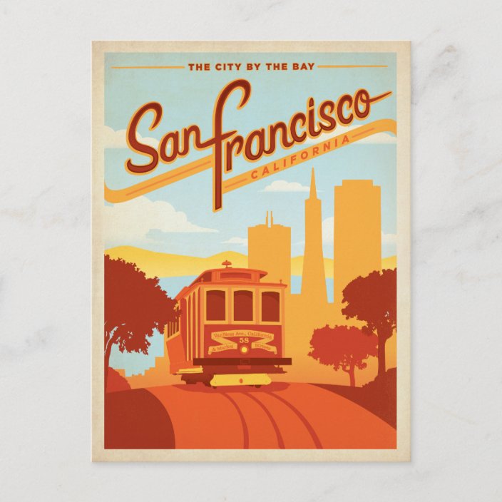 San Francisco, CA - The City by the Bay Postcard | Zazzle.com