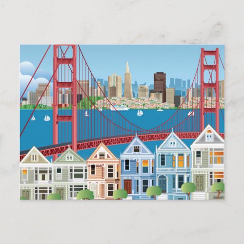 San Francisco CA  The City By The Bay Postcard