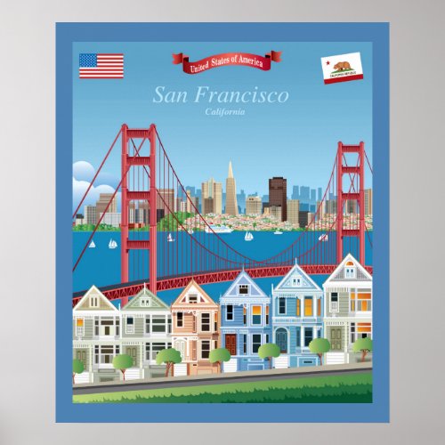 San Francisco CA  The City By The Bay Poster