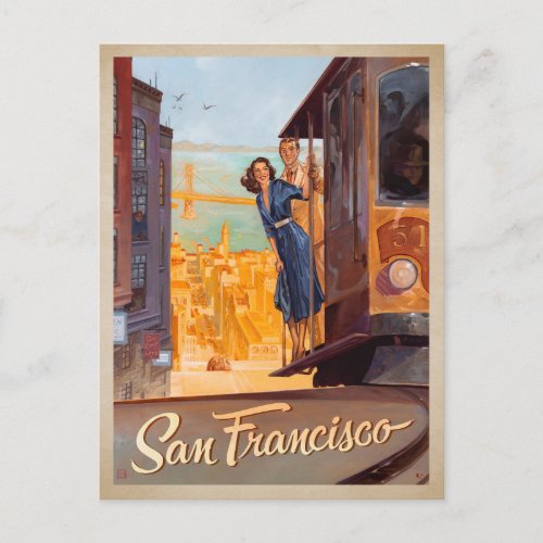 San Francisco CA _ Trolly Postcard