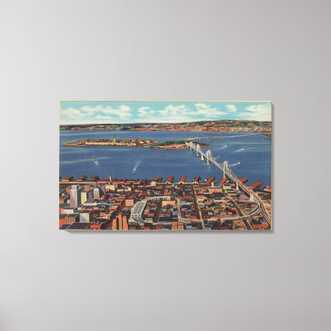 San Francisco, CAAerial View of S. F. Bridge Canvas Print (Front)