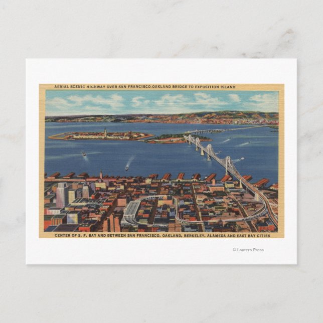 San Francisco, CAAerial View of S. F. Bridge Postcard (Front)