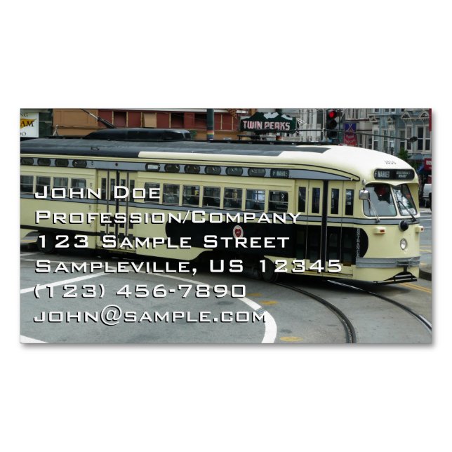 San Francisco Cable Car Business Card Magnet (Front)