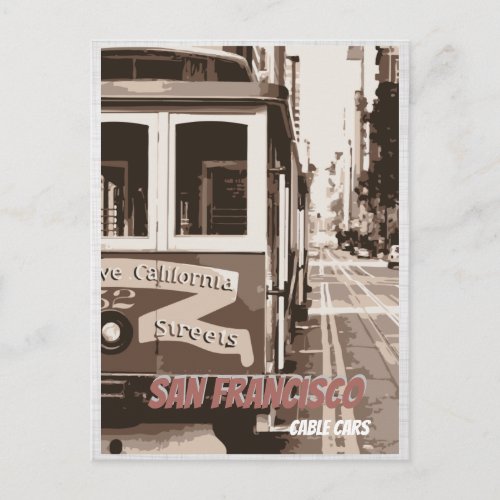 San Francisco Cable Car California Postcard