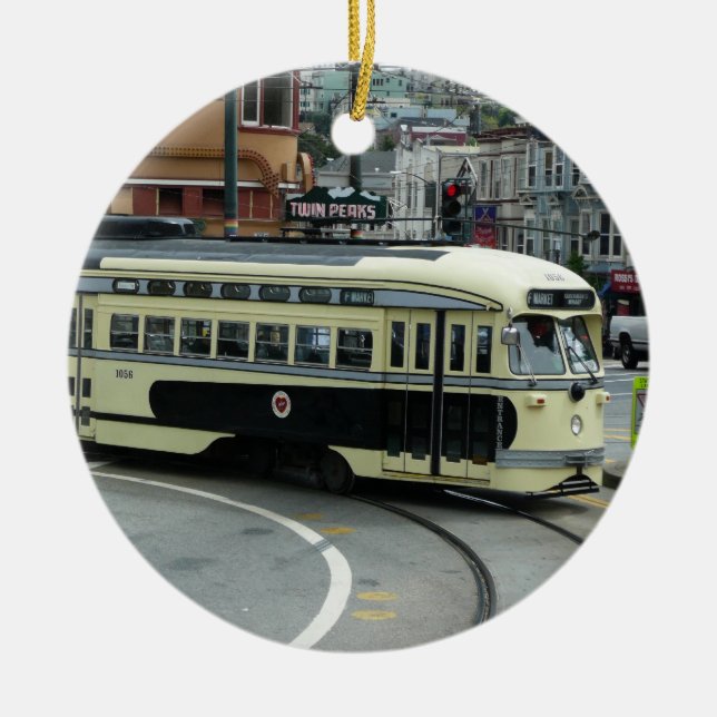 San Francisco Cable Car Ceramic Ornament (Front)