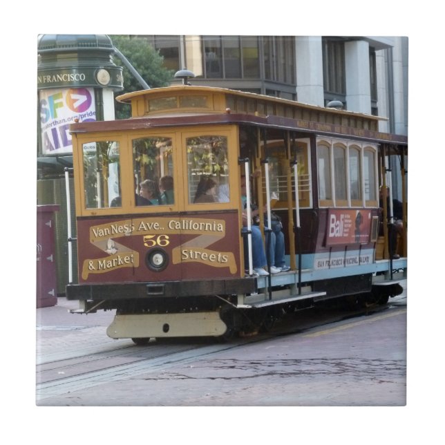 San Francisco Cable Car Ceramic Tile (Front)