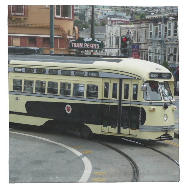 San Francisco Cable Car Cloth Napkin (Front)