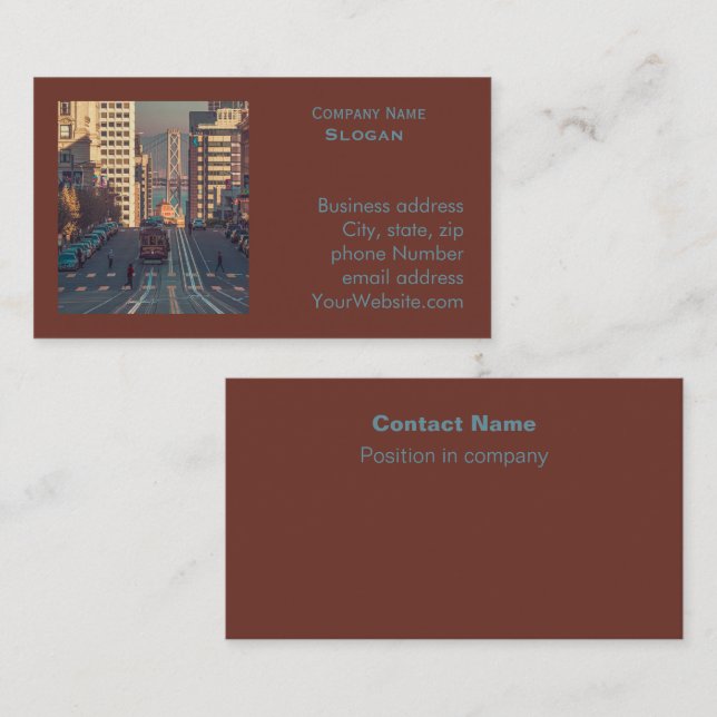 San Francisco cable car dark red background Business Card (Front/Back)