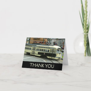 San Francisco Cable Car Letterpress Thank You Card