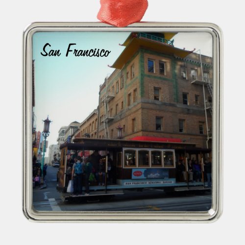 San Francisco Cable Car Metal Ornament