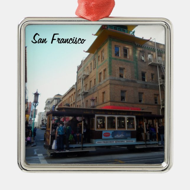 San Francisco Cable Car Metal Ornament (Front)