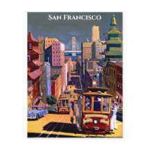 San Francisco Cable Car Retro Vintage Travel