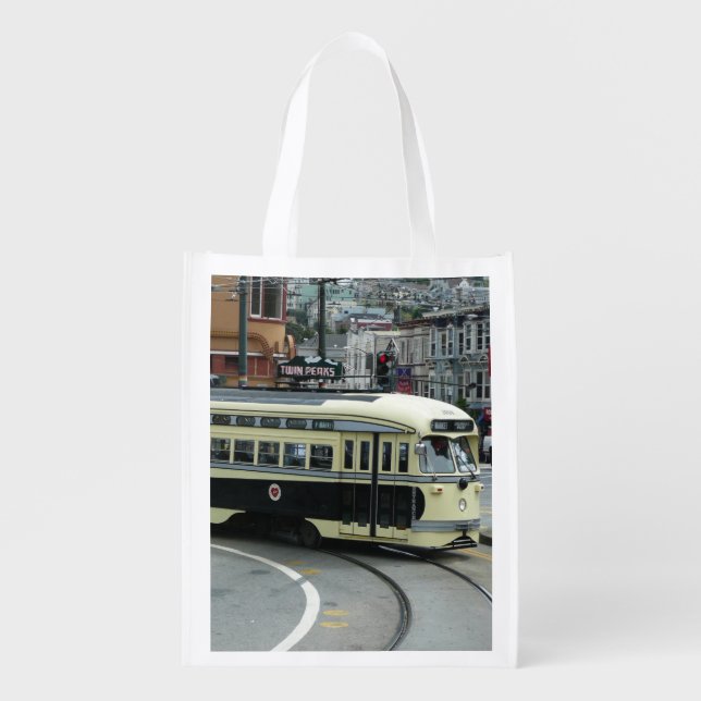 San Francisco Cable Car Reusable Grocery Bag (Front)