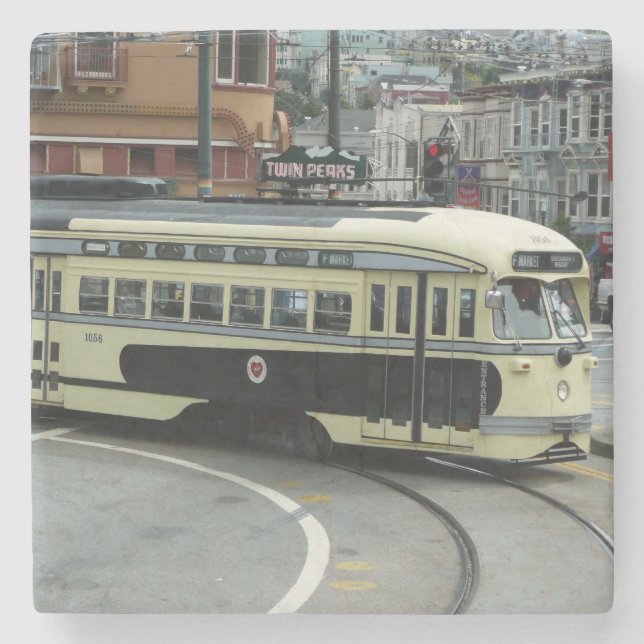 San Francisco Cable Car Stone Coaster (Front)