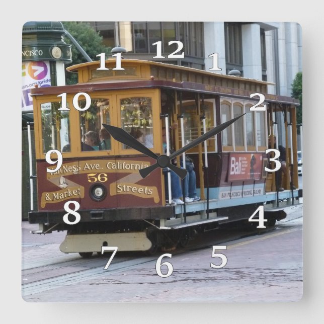 San Francisco Cable Car Wall Clock (Front)