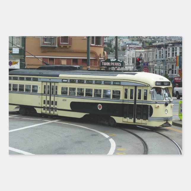 San Francisco Cable Car Wrapping Paper Sheets (Front)