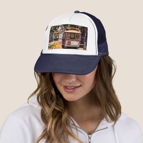 San Francisco Cable Cars in Action Trucker Hat