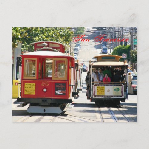 San Francisco Cable Cars Postcard