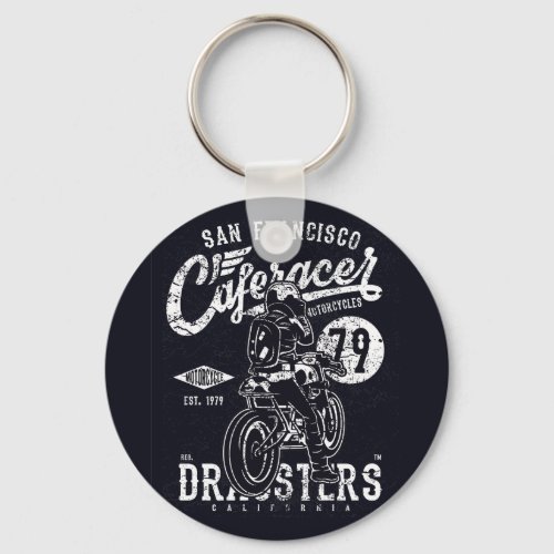 San Francisco Cafe Racer Motor California Keychain