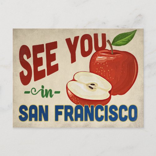 San Francisco California Apple _ Vintage Travel Postcard