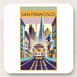San Francisco California Art Deco Beverage Coaster