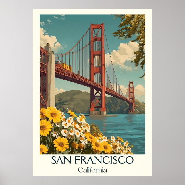 San Francisco California Art Print | Golden Gate (Front)