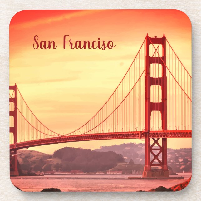San Francisco California Beverage Coaster (Front)