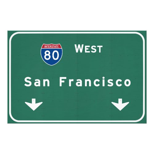 San Francisco California ca Interstate Highway  Photo Print